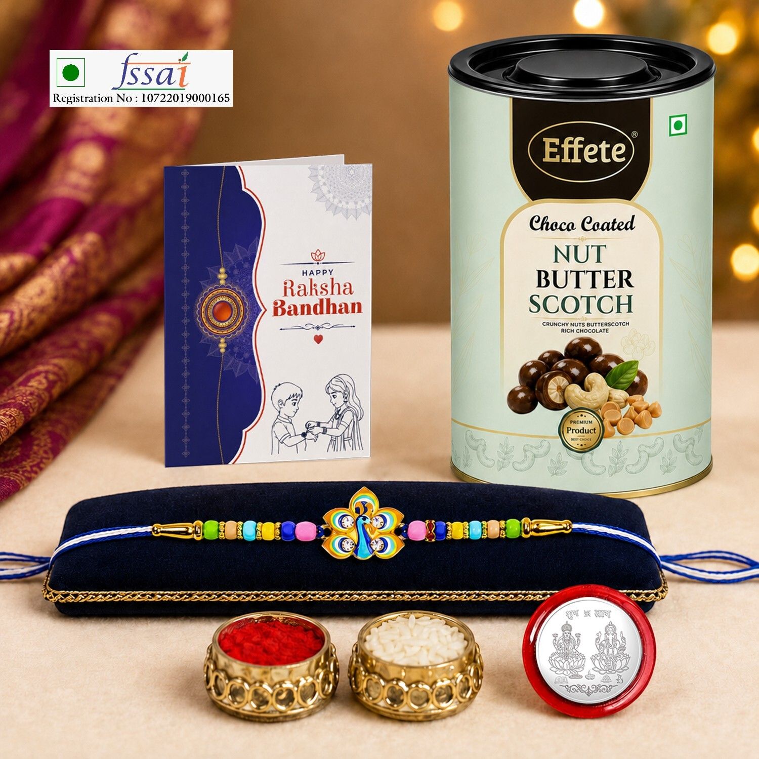 Rakhi With Chocolate|Roli-chawal|Coin|Greeting Card_K1_1066_BS96 Assorted Gift Box-image-28