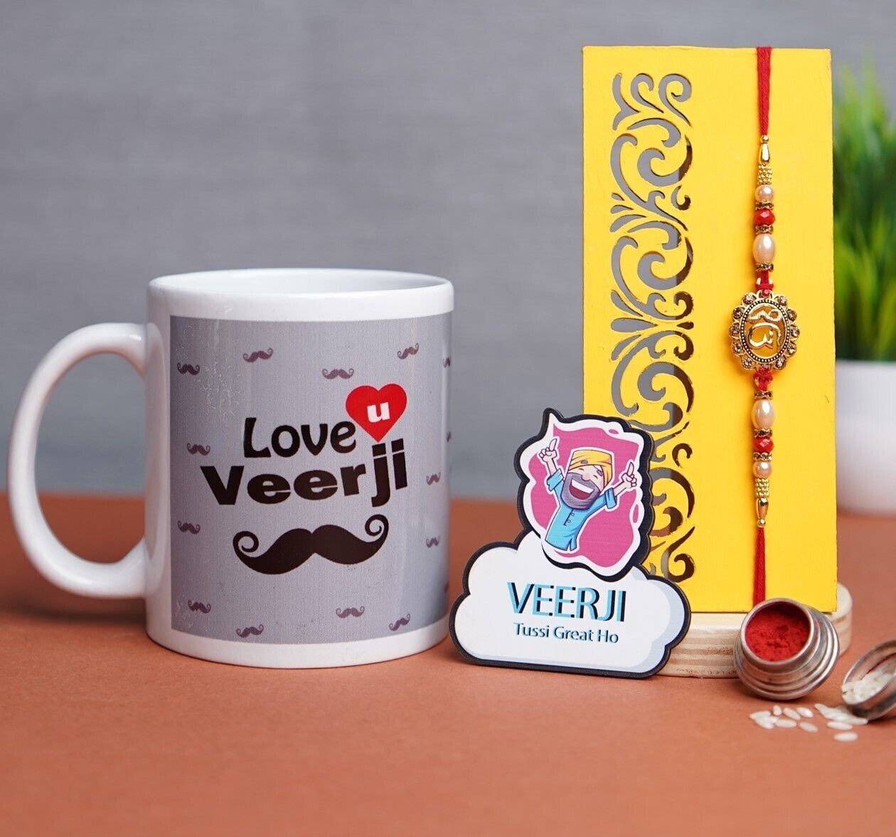 Designer MugCombo-Magnet-01 Assorted Mug, Rakhi Set-image-12