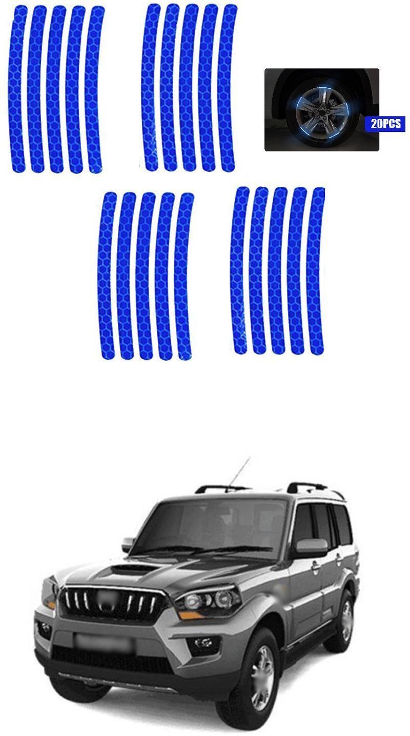 adhvik Universal for vehicle Reflective Wheel Rim Stripe Decal Sticker 111 6 mm x 6 m Blue Reflective Tape-picture-8