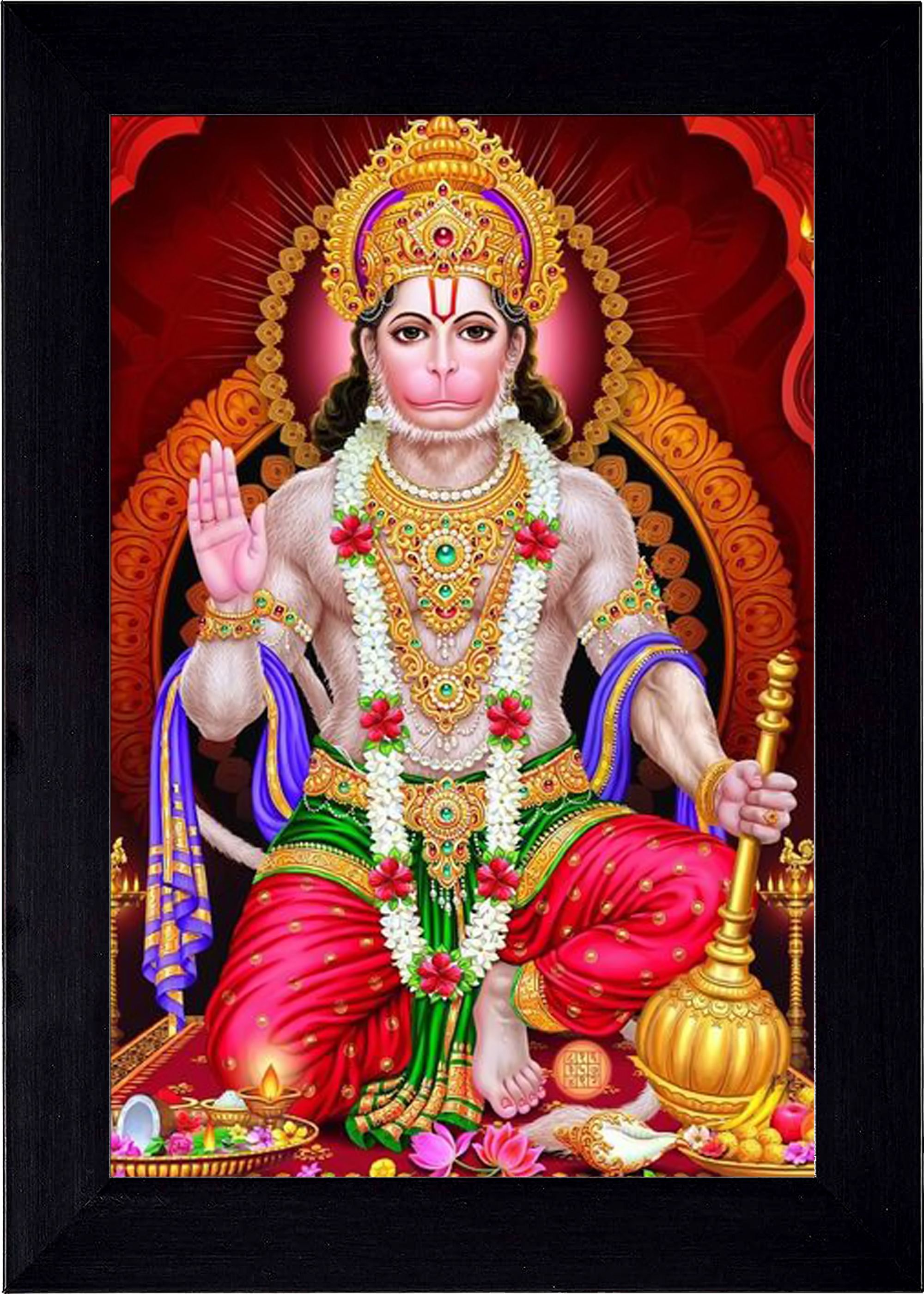 jashvira Hanuman ji-Photo Frame Black-10x14, Photo Size A4 12 inch Spritual-picture-20