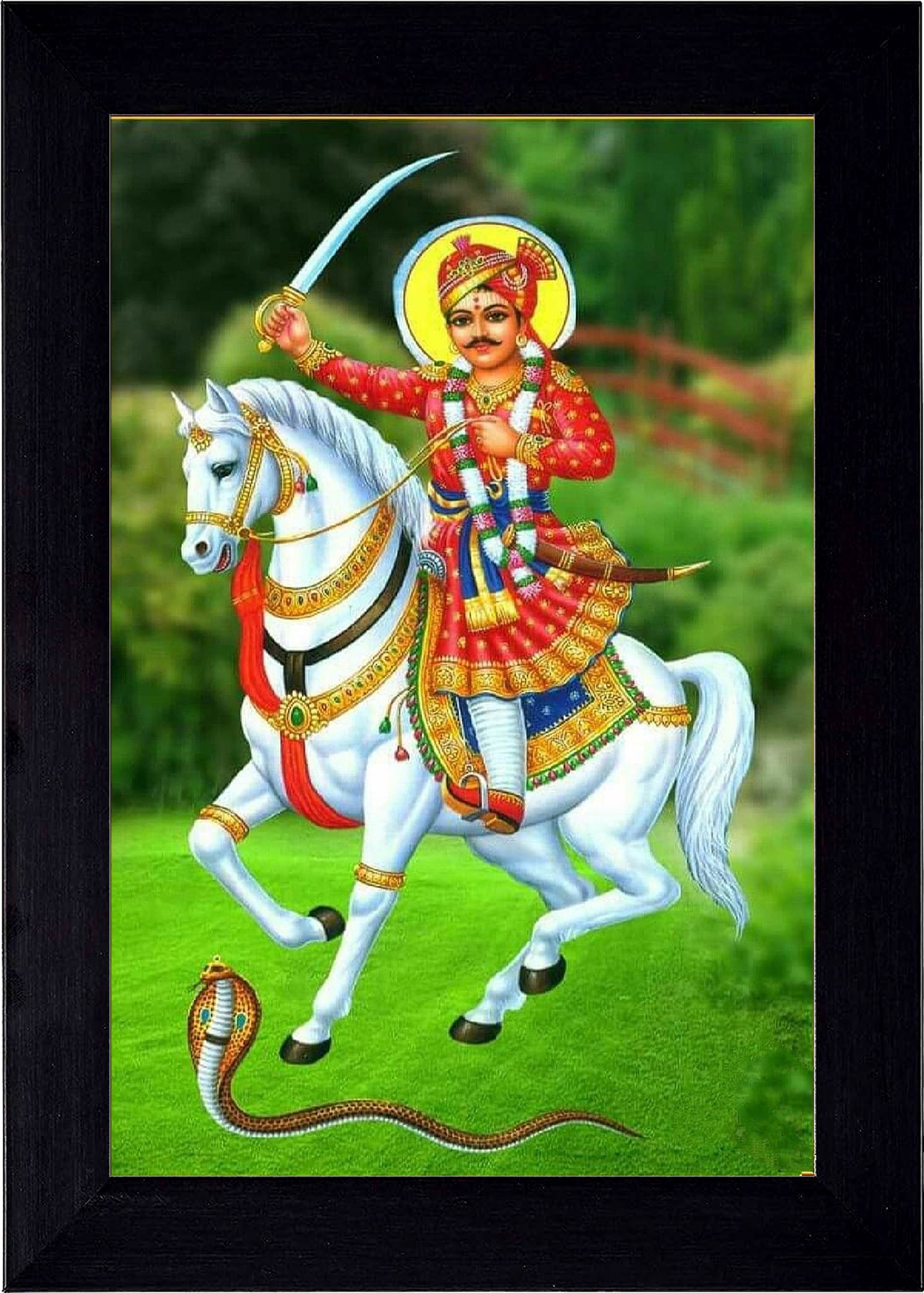 Goga Pir Photo Frame Black 10x14, Photo Size A4 12 inch Spritual-image-23