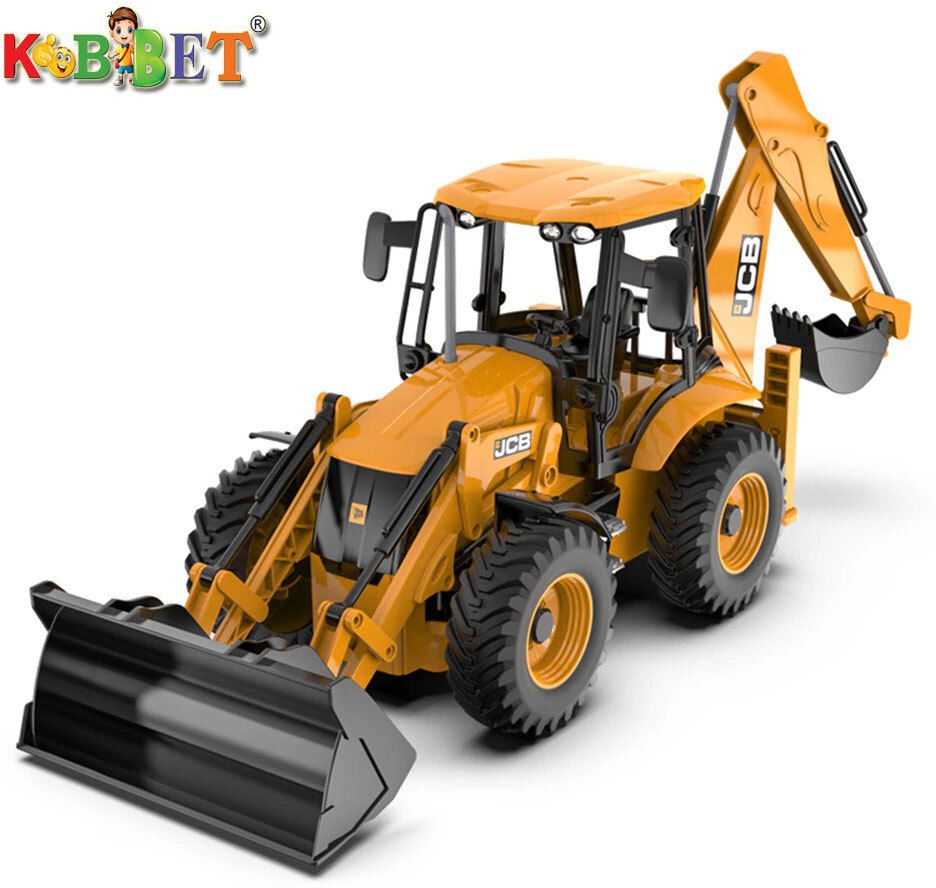 2in1 Unbreakable Pull Back JCB Loader Vehicle Toy for
