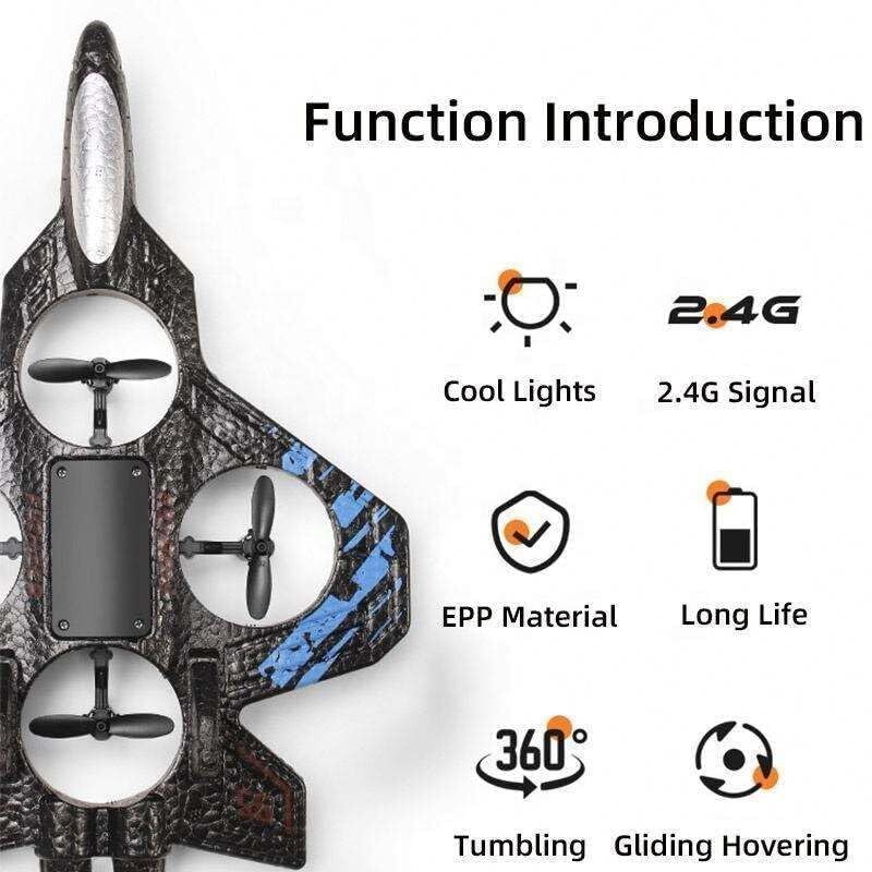 techel Remote Control Fighter Jet Airplane Toy, 2.4GHz RC Aircraft with LED Lights X23-picture-34