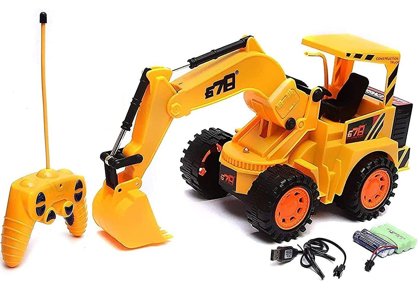 Wireless Remote Control LED Flash Light Toy Truck, Construction Vehicles Toys-image-32