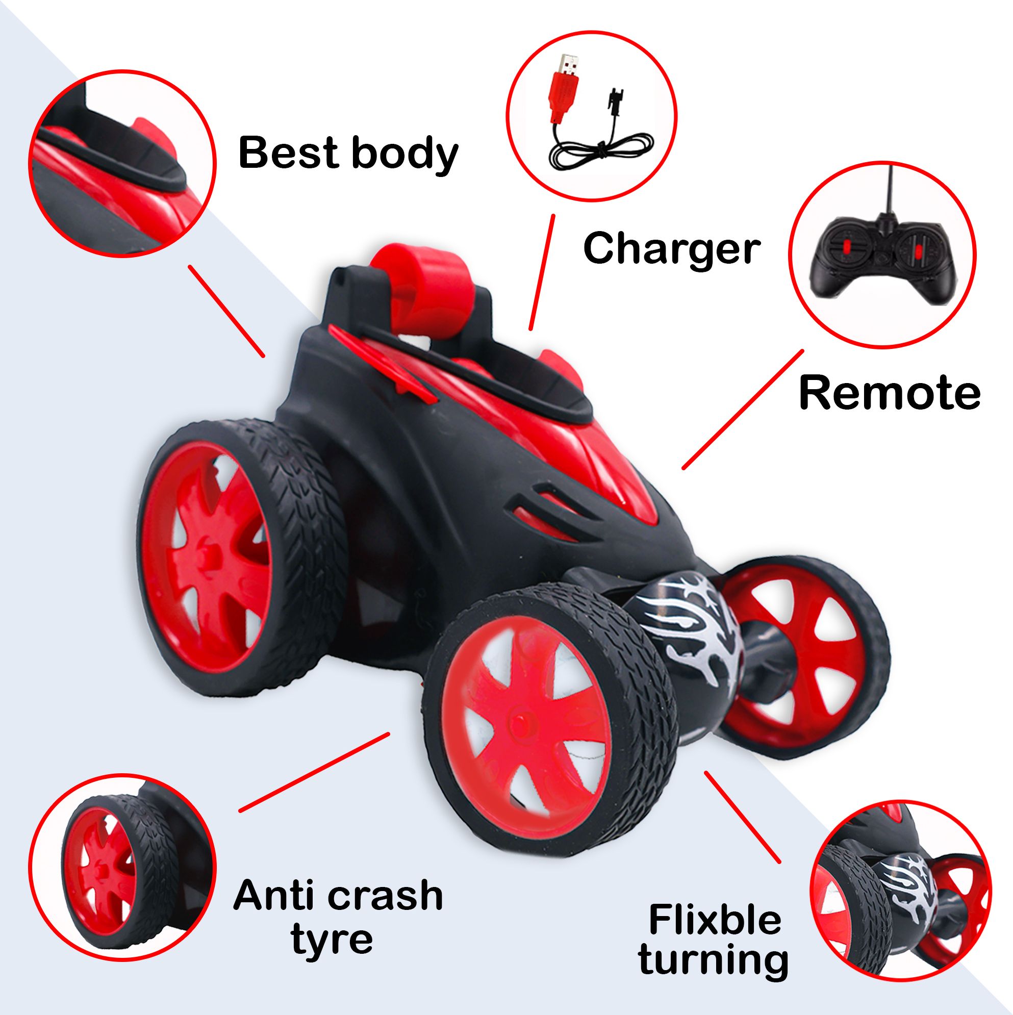 toybharat RC Stunt 360 Degree Rotating and Tumbling,Remote Control Toy Car for Kids-picture-24