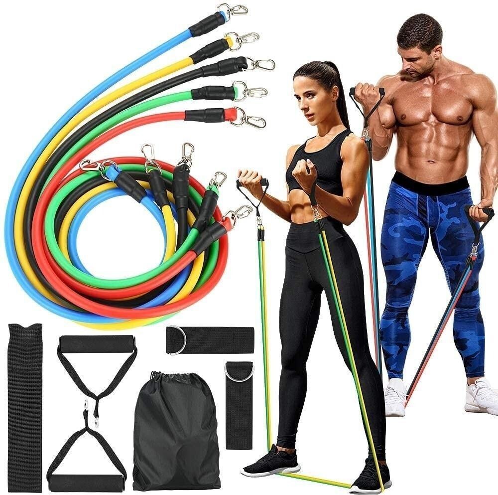 FK Resistance Exercise Bands with Door Anchor, Handles, Waterproof Carry Bag Resistance Tube-image-34