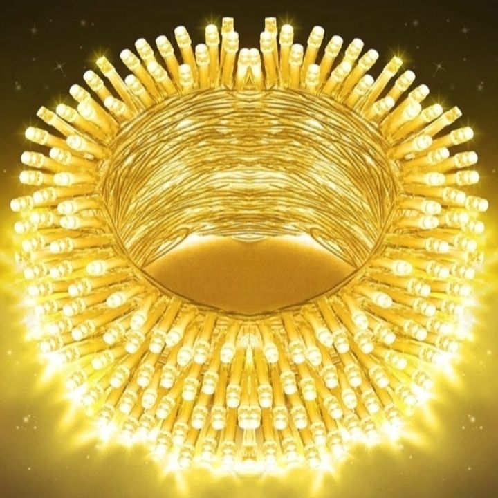 56 LEDs 16 m Yellow Steady String Rice Lights