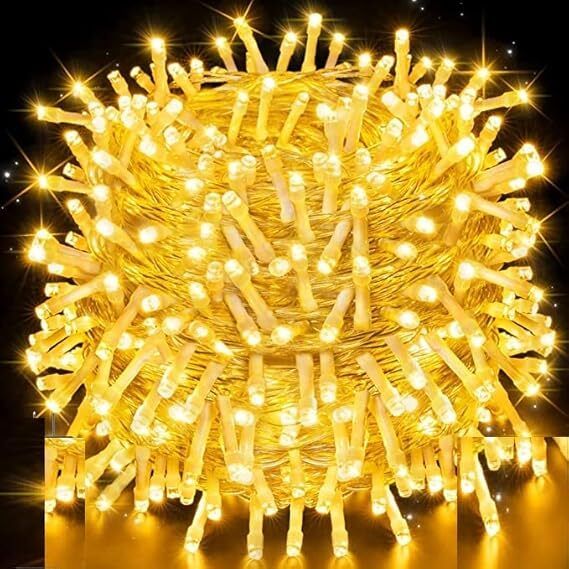64 LEDs 20 m Yellow Steady Ball Rice Lights
