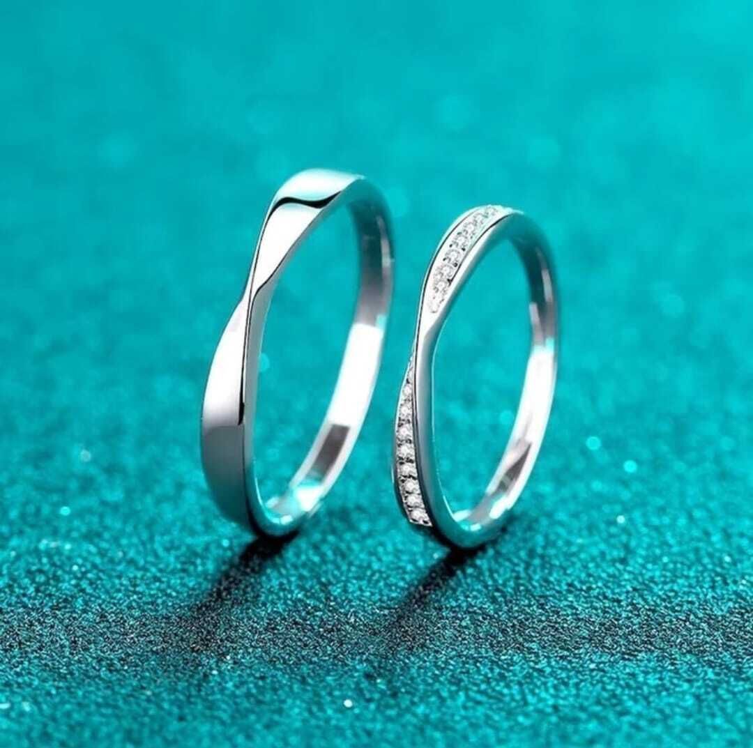 rkgcraft Ring | Ring for Girls | Party Wear Ring | Work Place Ring | Couple Ring Alloy, Stainless Steel, Silver Cubic Zirconia Silver Plated Ring Set-picture-20