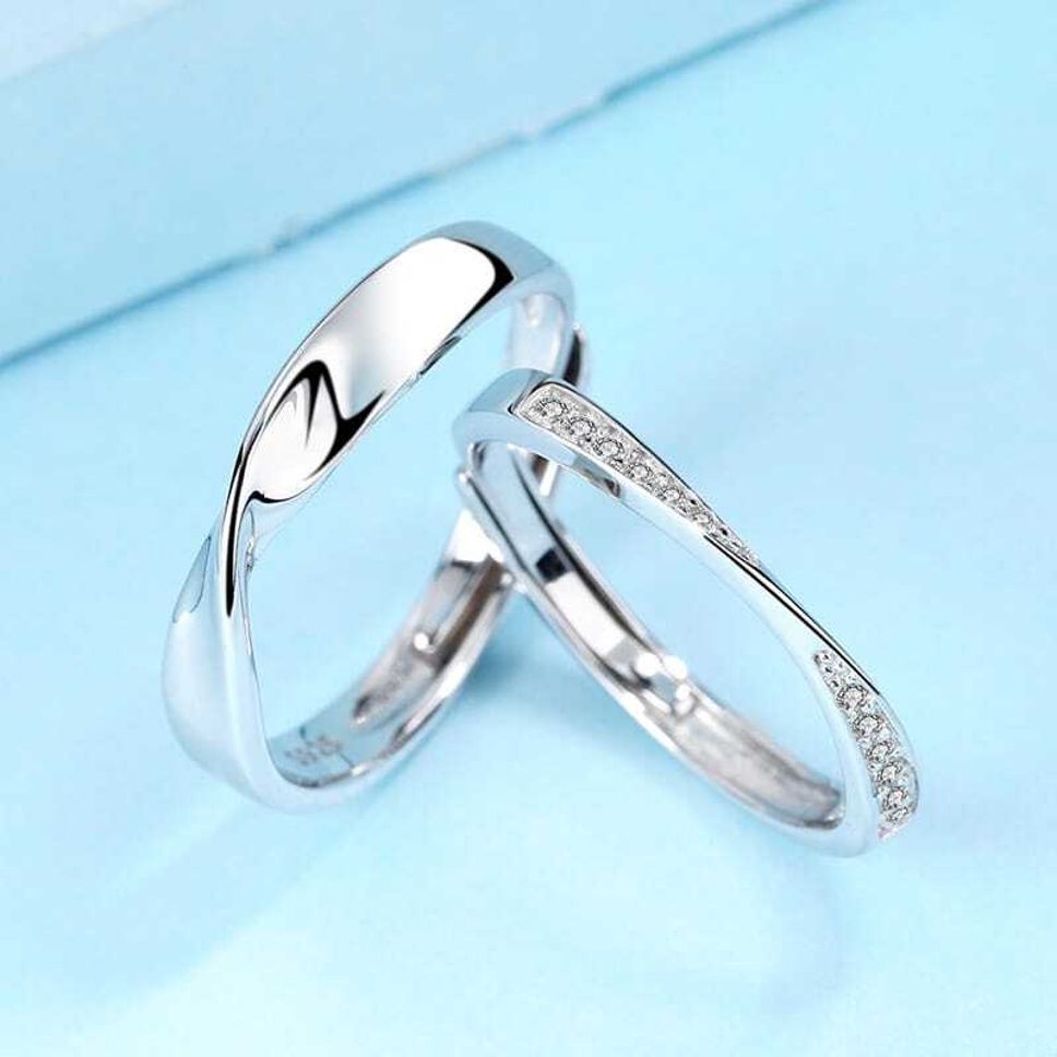rkgcraft Ring | Ring for Girls | Party Wear Ring | Work Place Ring | Couple Ring Alloy, Stainless Steel, Silver Cubic Zirconia Silver Plated Ring Set-picture-12