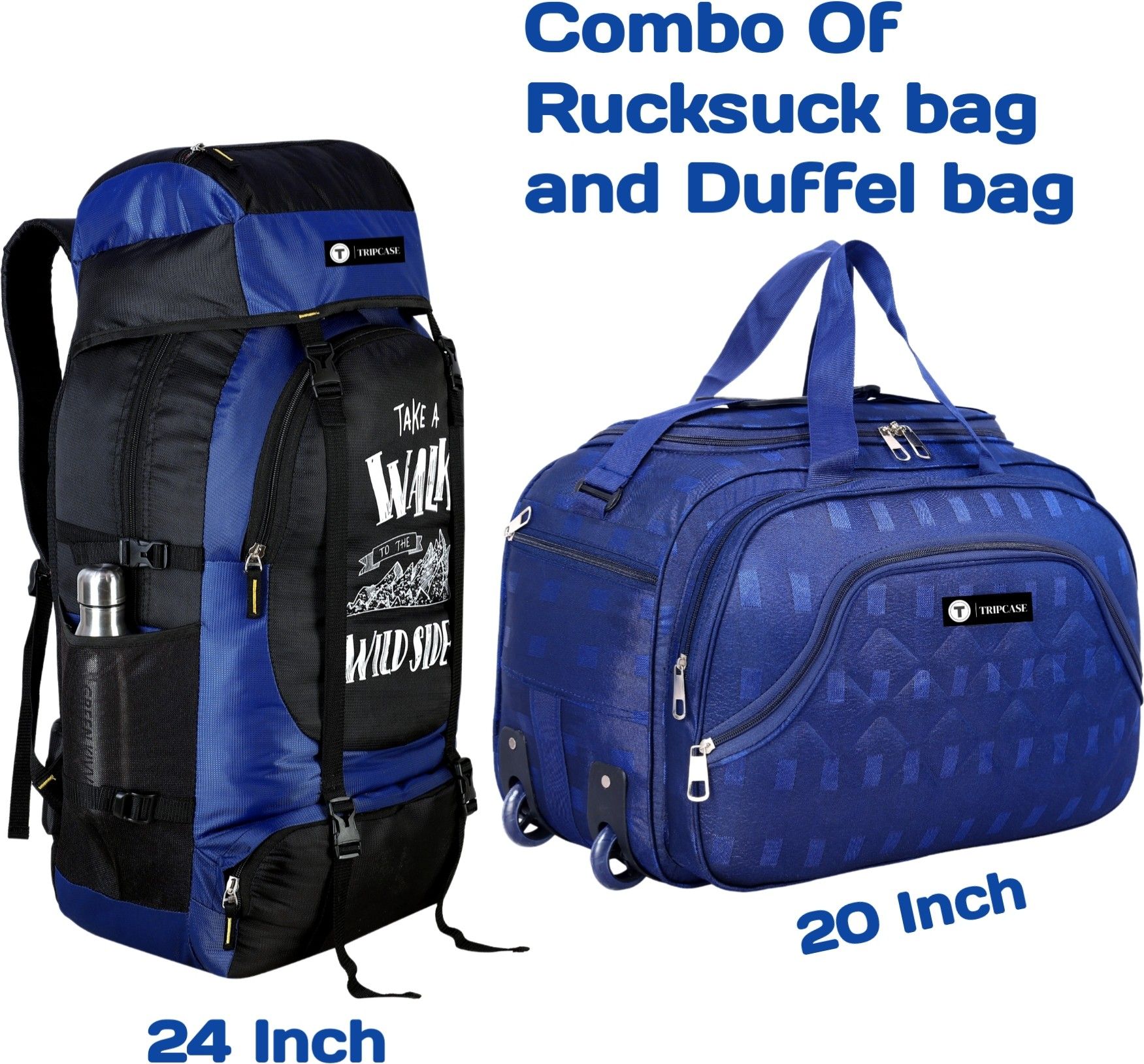 Rucksack and Duffel Bag With Wheels Combo Pack of 2 For men and women Rucksack- 70 L