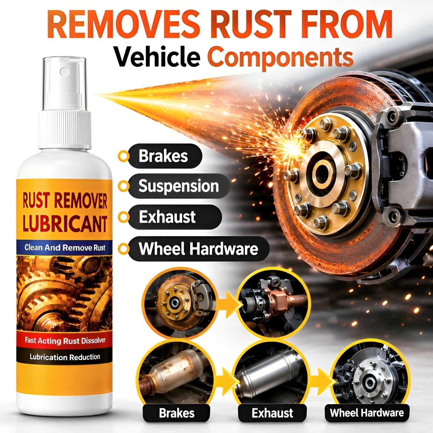 Anti Rust Lubricant Spray|Multipurpose Metal Cleaner for Bolts,Tools & Machinery Rust Removal Solution with Trigger Spray-image-13