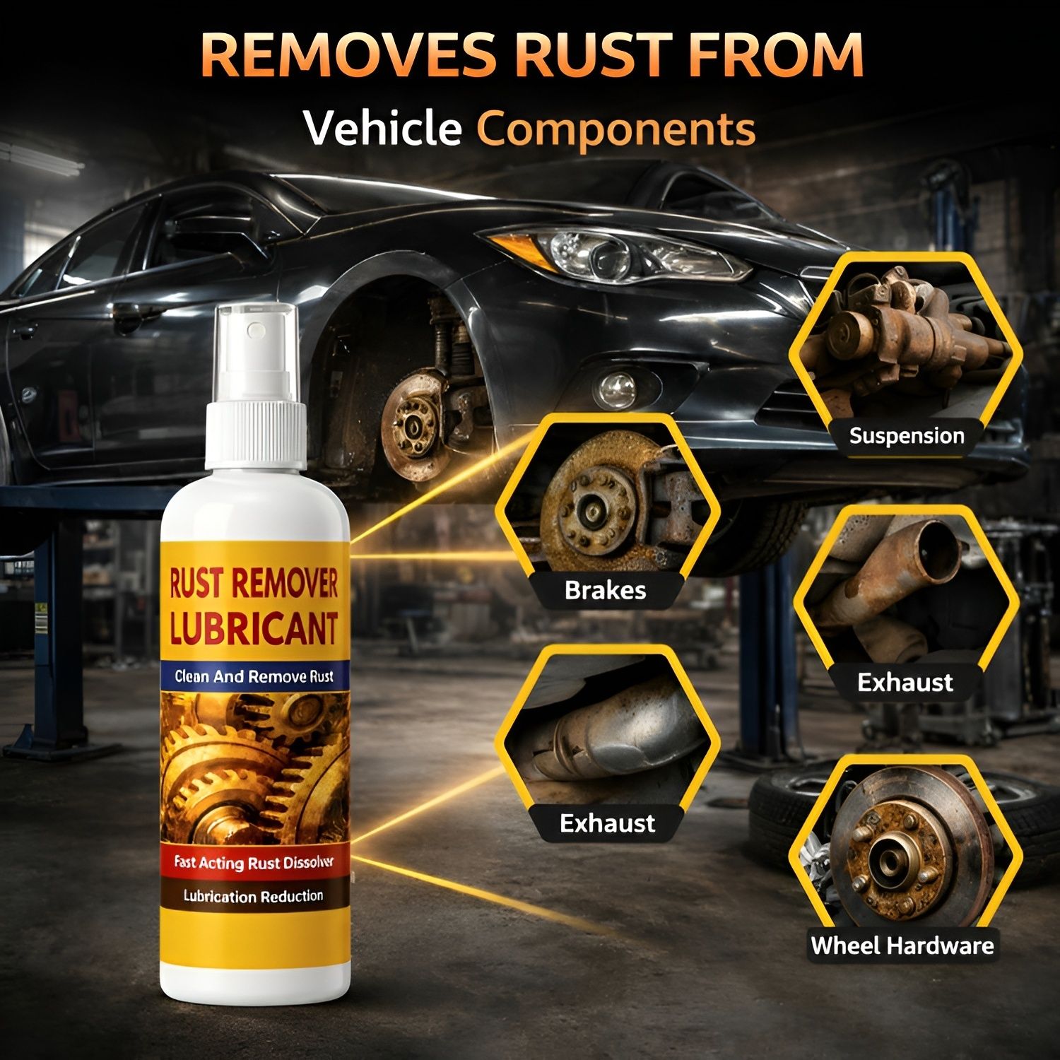 Rust Cleaner Spray with Lubricant | Anti-Rust Protection for Tools & Iron Rust Removal Solution with Trigger Spray-image-23