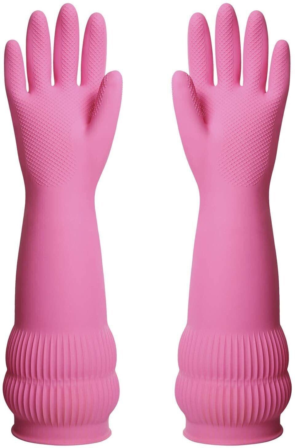 Pink Safety Protective Protection Hand Care Long Sleev Full Size Gloves For Women Men Girls Special Colour Natural Rubber Latex, Rubber Safety Gloves-image-39