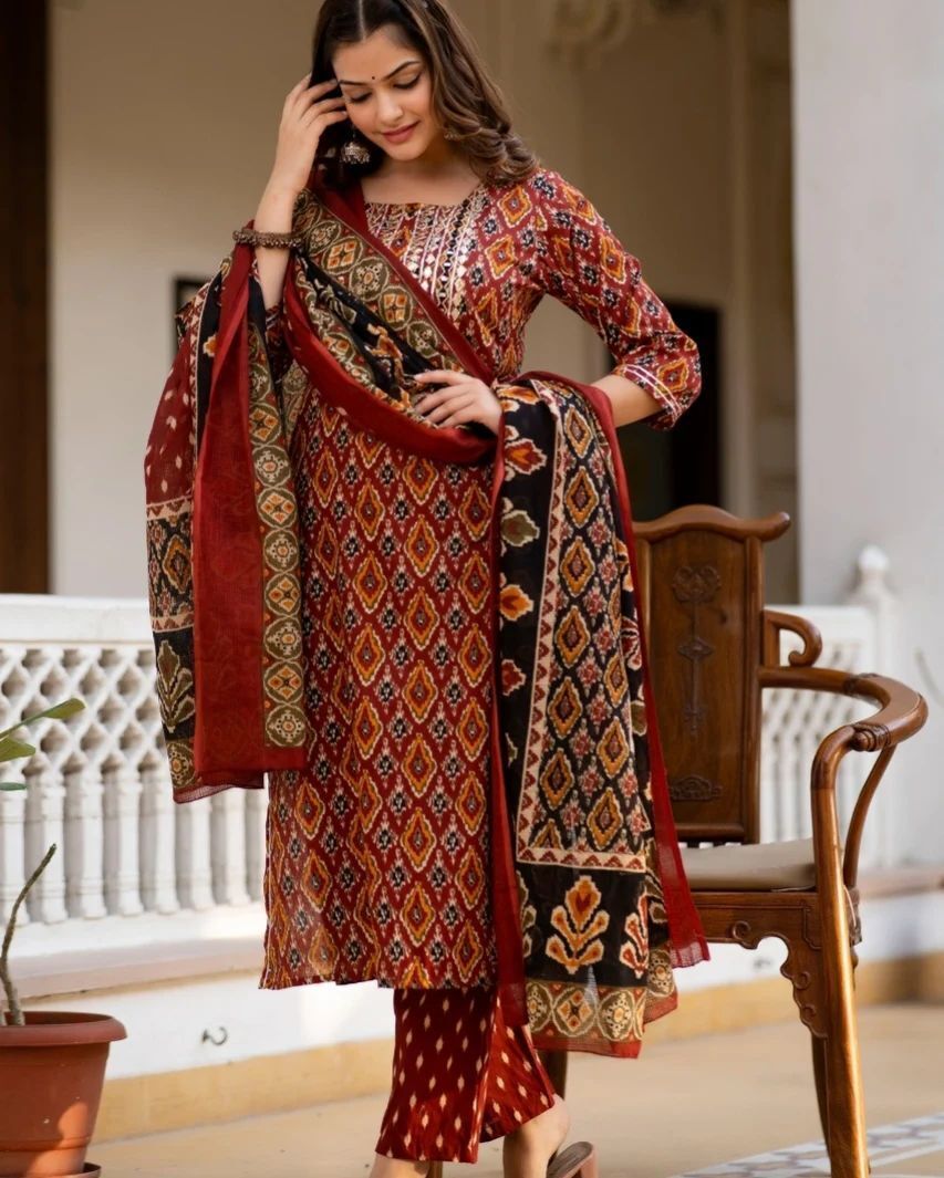 badodiya's DEEPIKA Embroidered Kurta, Palazzo & Dupatta Set-picture-32