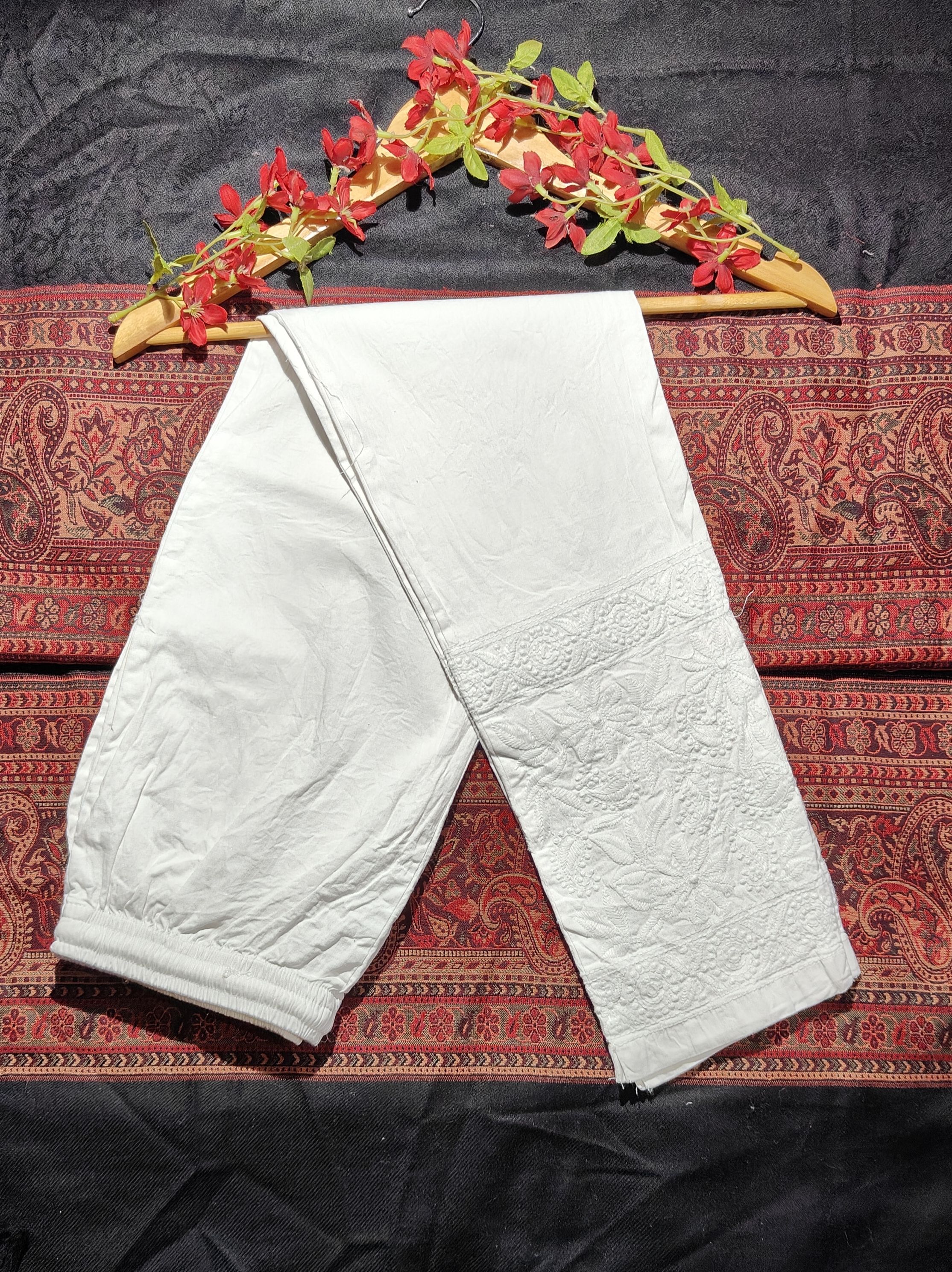 Women Slim Fit White Lycra Blend Trousers-image-28