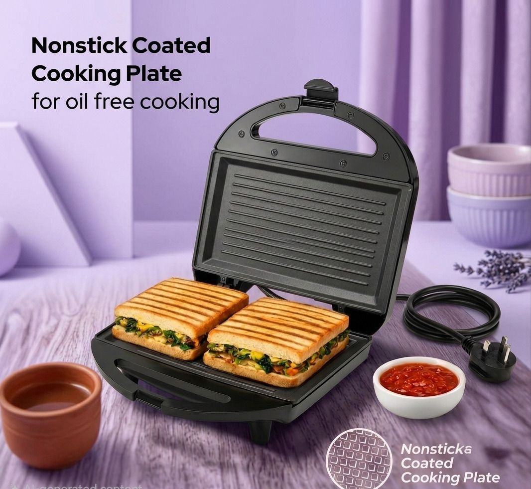 thirdwind Supeb Electric Grill Sandwich ToasterMaker 800W,PFOA Free Non-Stick Grill Plates Grill, Open Grill, Pizza Pan, Roti Maker, Toast, Waffle-picture-19