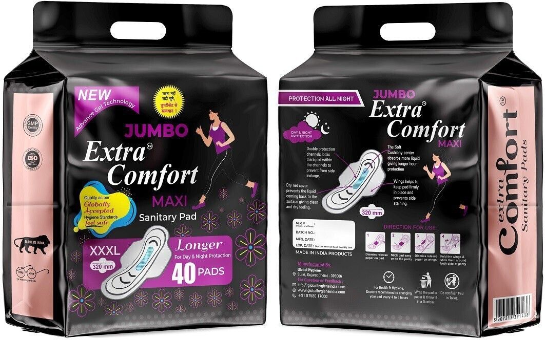 jumbo extra comfort combo xxx pack of 2 (80pc Sanitary Pad-picture-25