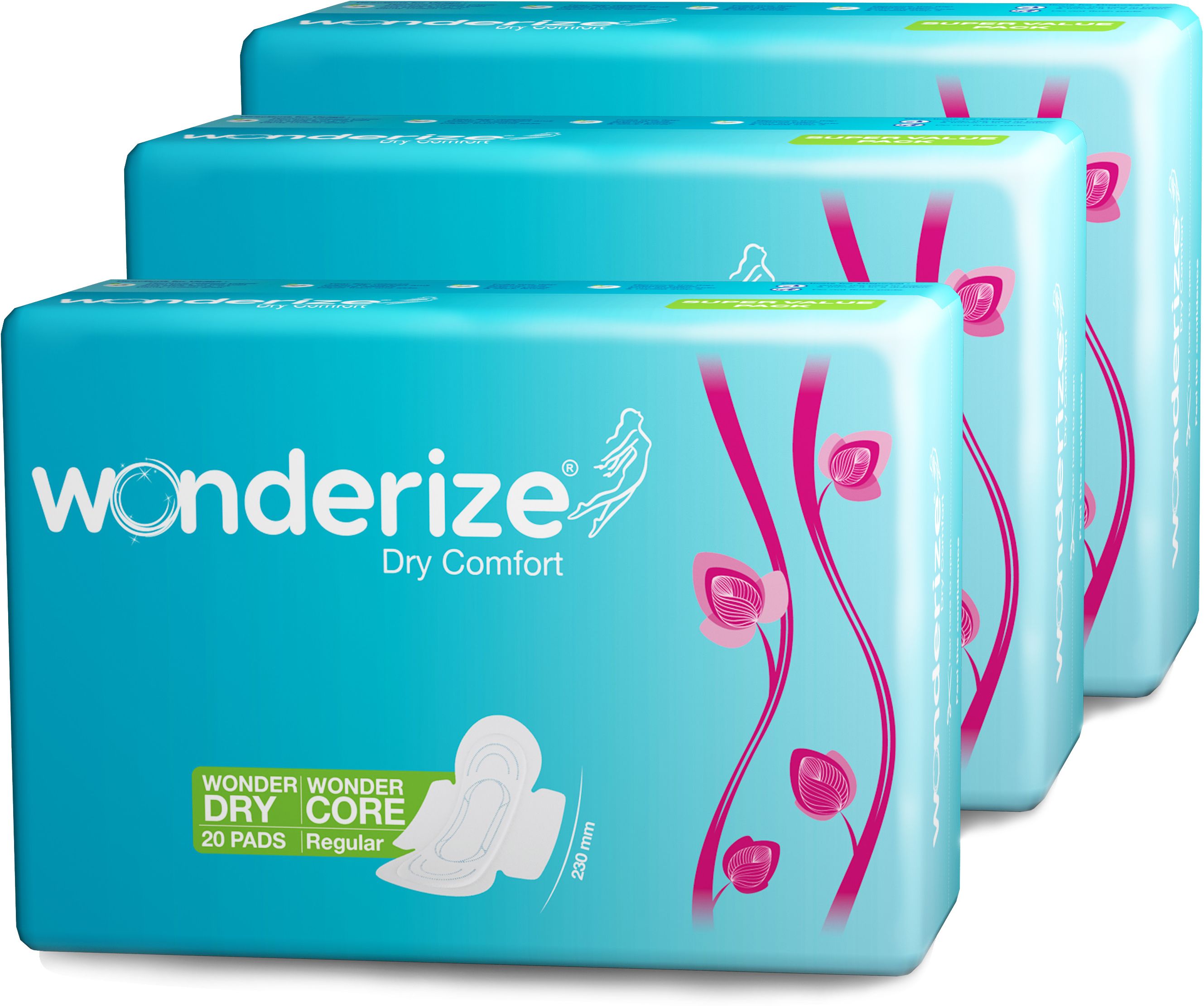 Dry Comfort Regular Size 230mm 60 Pads with Four Wall Protection & Odour Control Sanitary Pad-image-47