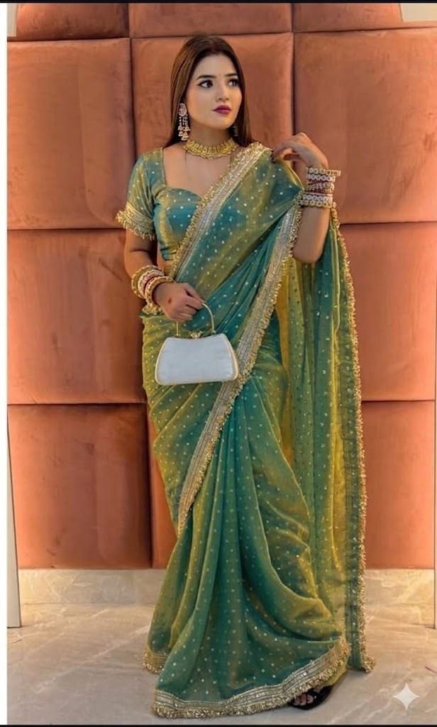 Embellished Bollywood Silk Blend Saree-image-9