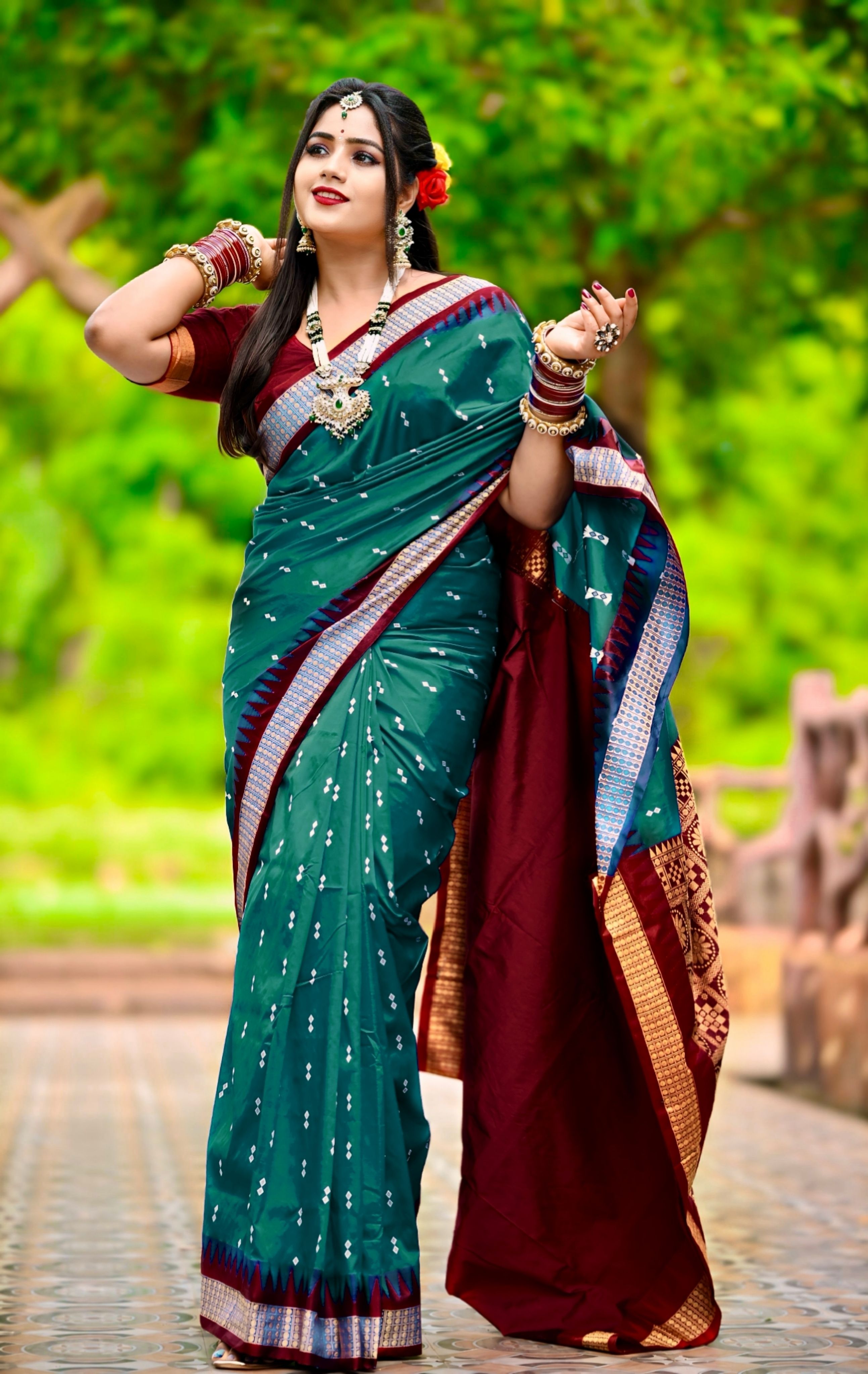 sijileen Woven Sambalpuri Art Silk Saree-picture-12