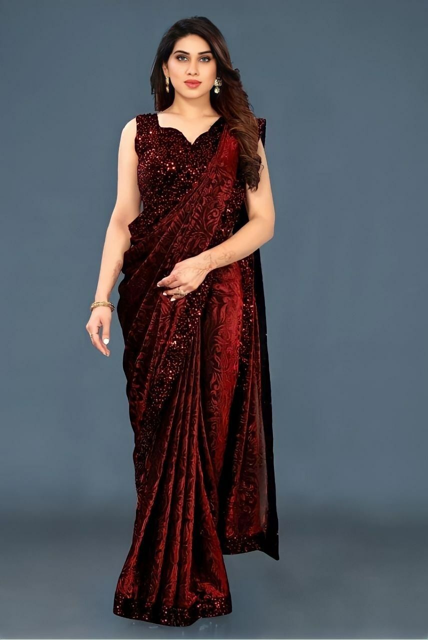 sheta Floral Print Bollywood Dupion Silk Saree-picture-18