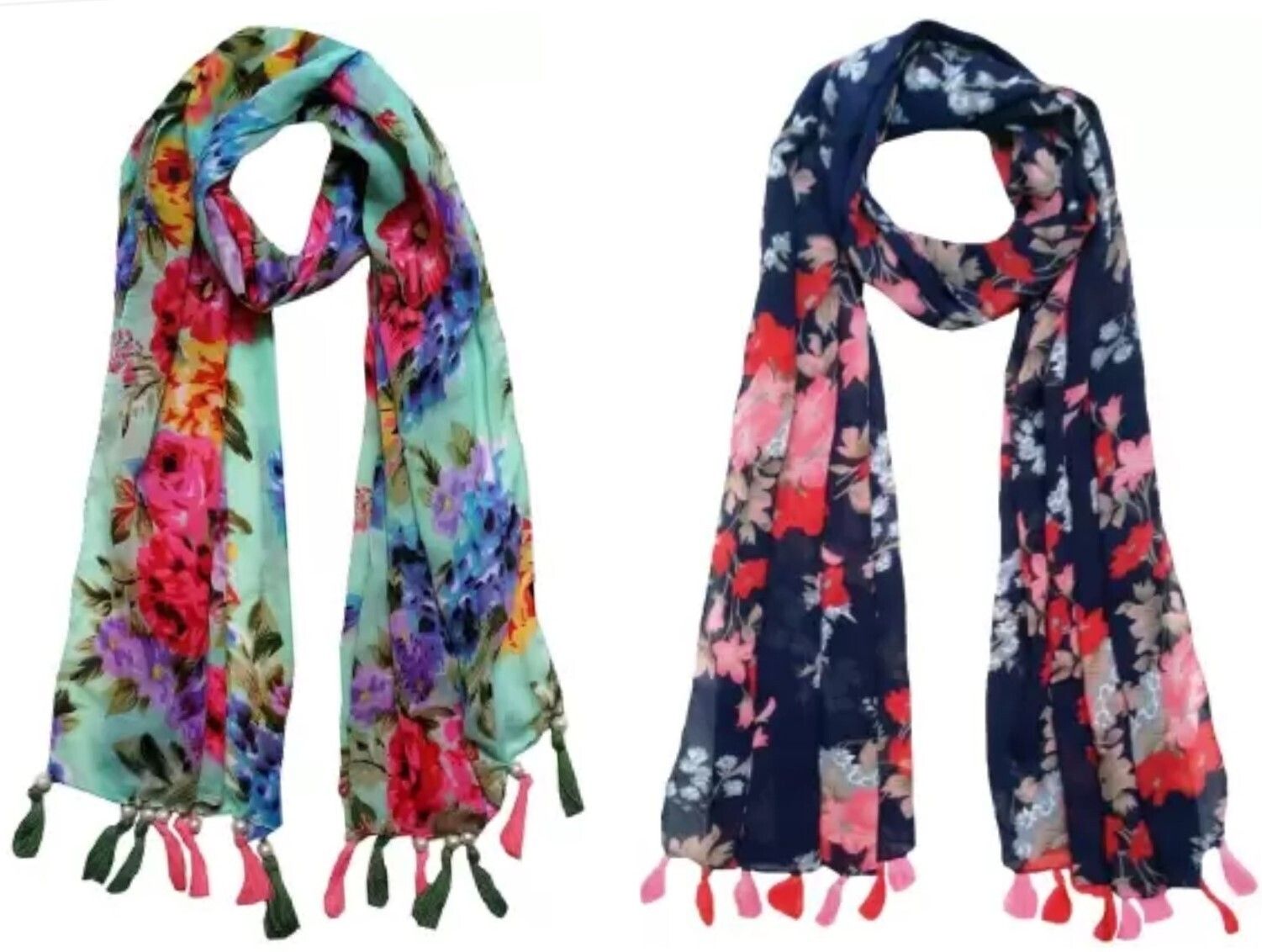 msfashion Printed Chiffon Women Multicolor Stole, Scarf, Fancy Scarf-picture-25
