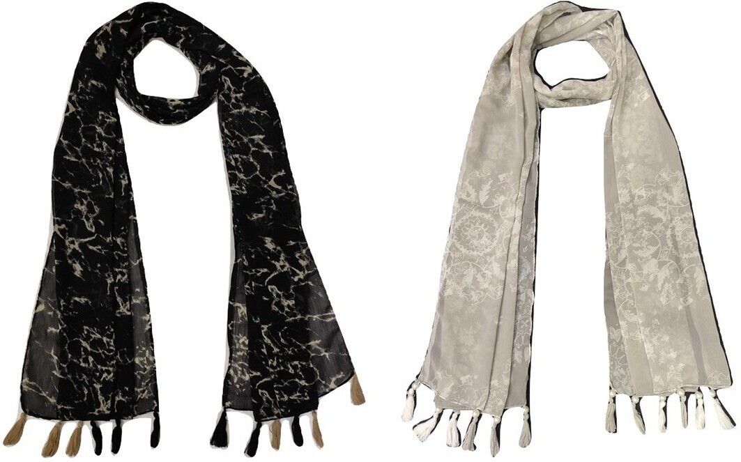 xmsfashion Printed Chiffon Women Multicolor Scarf, Stole, Fancy Scarf-picture-24