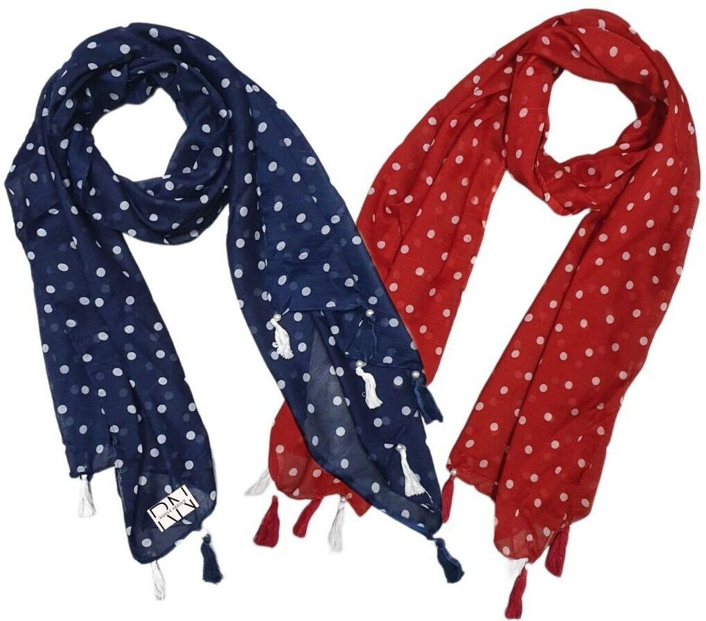 riddle needle Polka Print Chiffon Women Multicolor Fancy Scarf, Stole-picture-16
