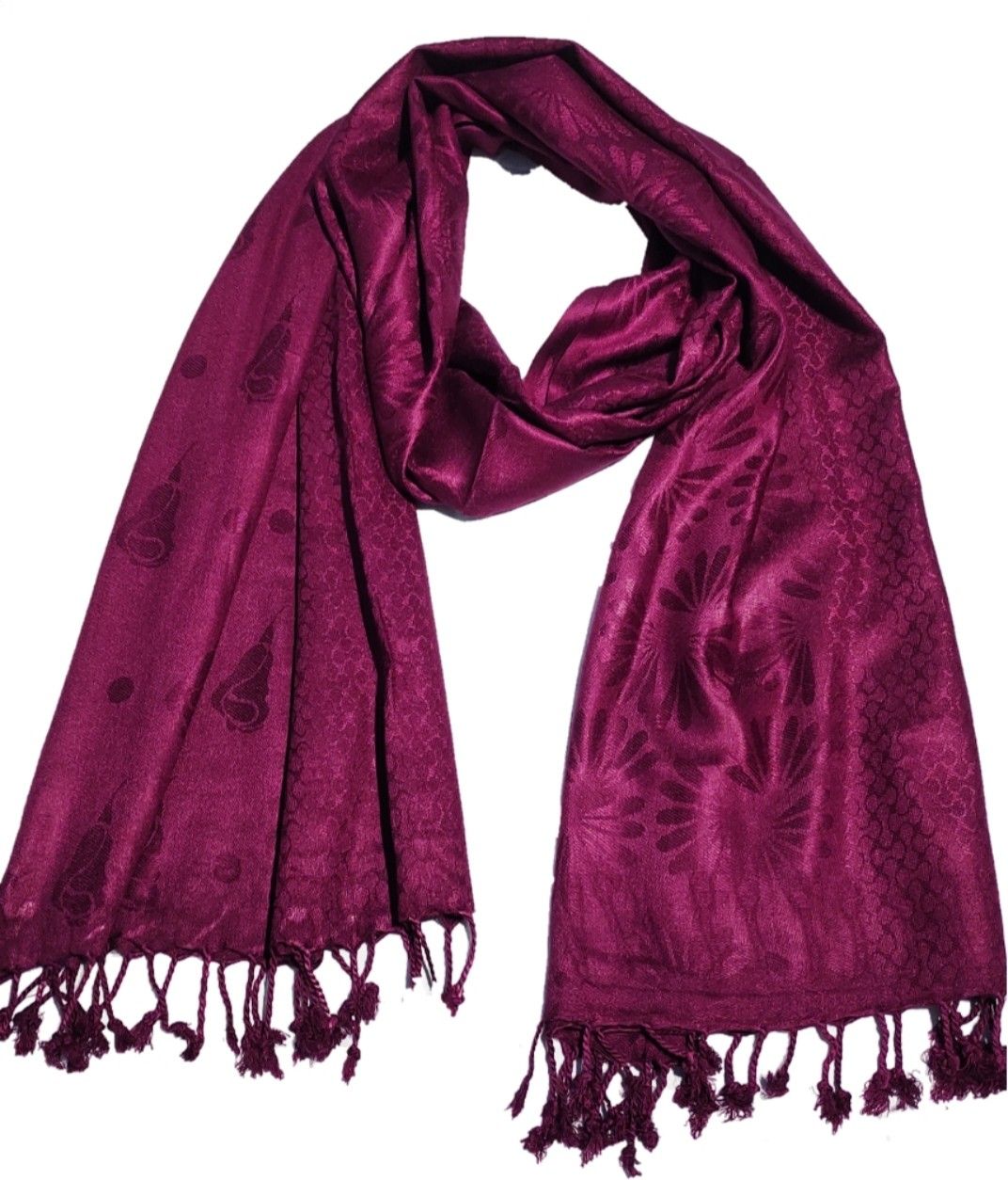 saba Self Design Viscose Women Purple Fancy Scarf, Scarf, Stole-picture-42