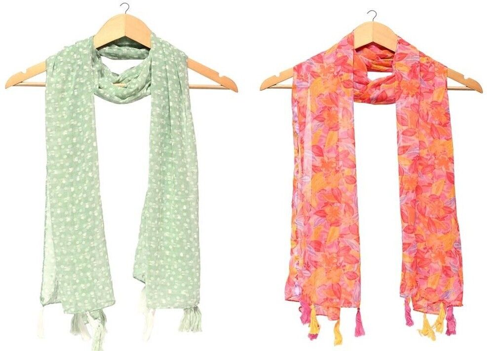 Printed Chiffon Women Multicolor Scarf, Stole, Fancy Scarf