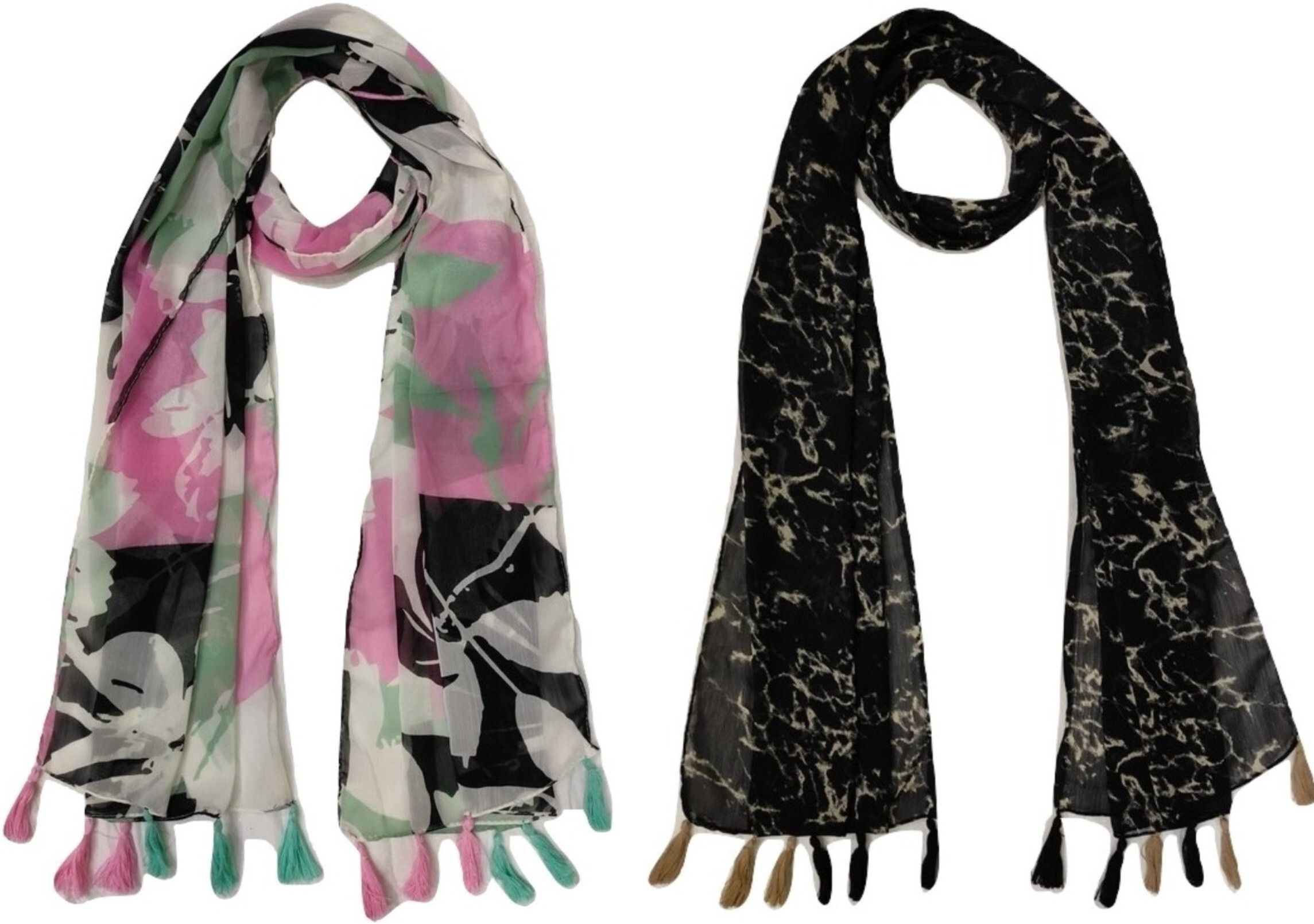 mss fashion Printed Chiffon Women Multicolor Scarf, Stole, Fancy Scarf-picture-12