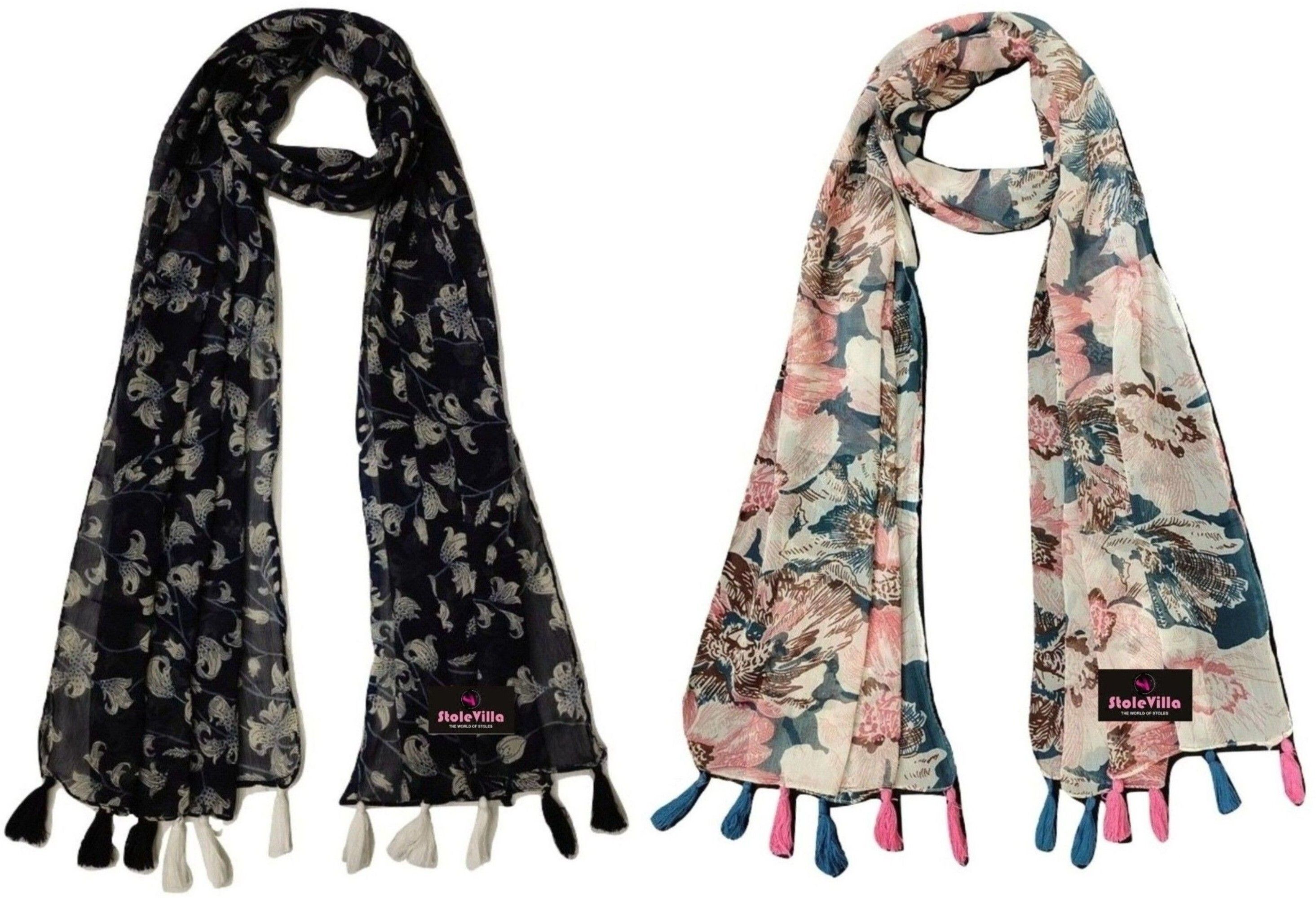 Printed Chiffon Women Multicolor Stole, Scarf, Fancy Scarf