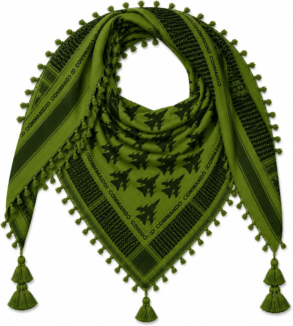 namal Embroidered Pure Cotton Men Black, Green Scarf-picture-30