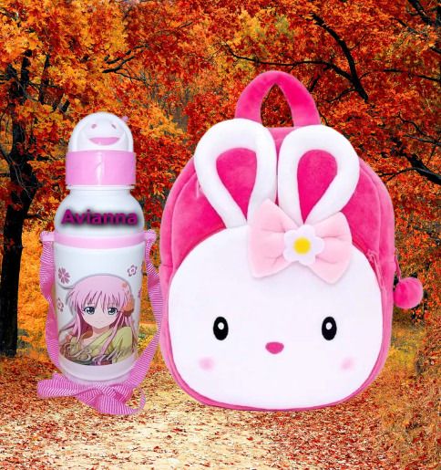 Konggi Kids School Bag Backpaks With Water Bottle Cartoon Design85 Backpack-image-21