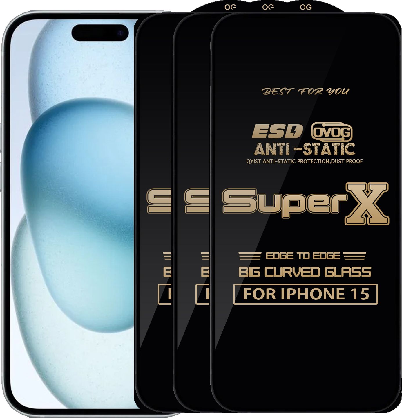 Qyist Edge To Edge Tempered Glass for IPHONE 15