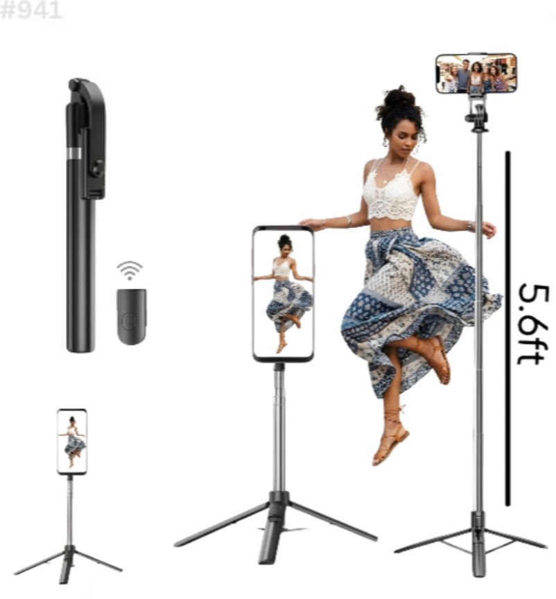AIZINA Dorm Selfie Stick 170cm Long Tripod Stand & Detachable Remote_JP Bluetooth Selfie Stick-picture-23