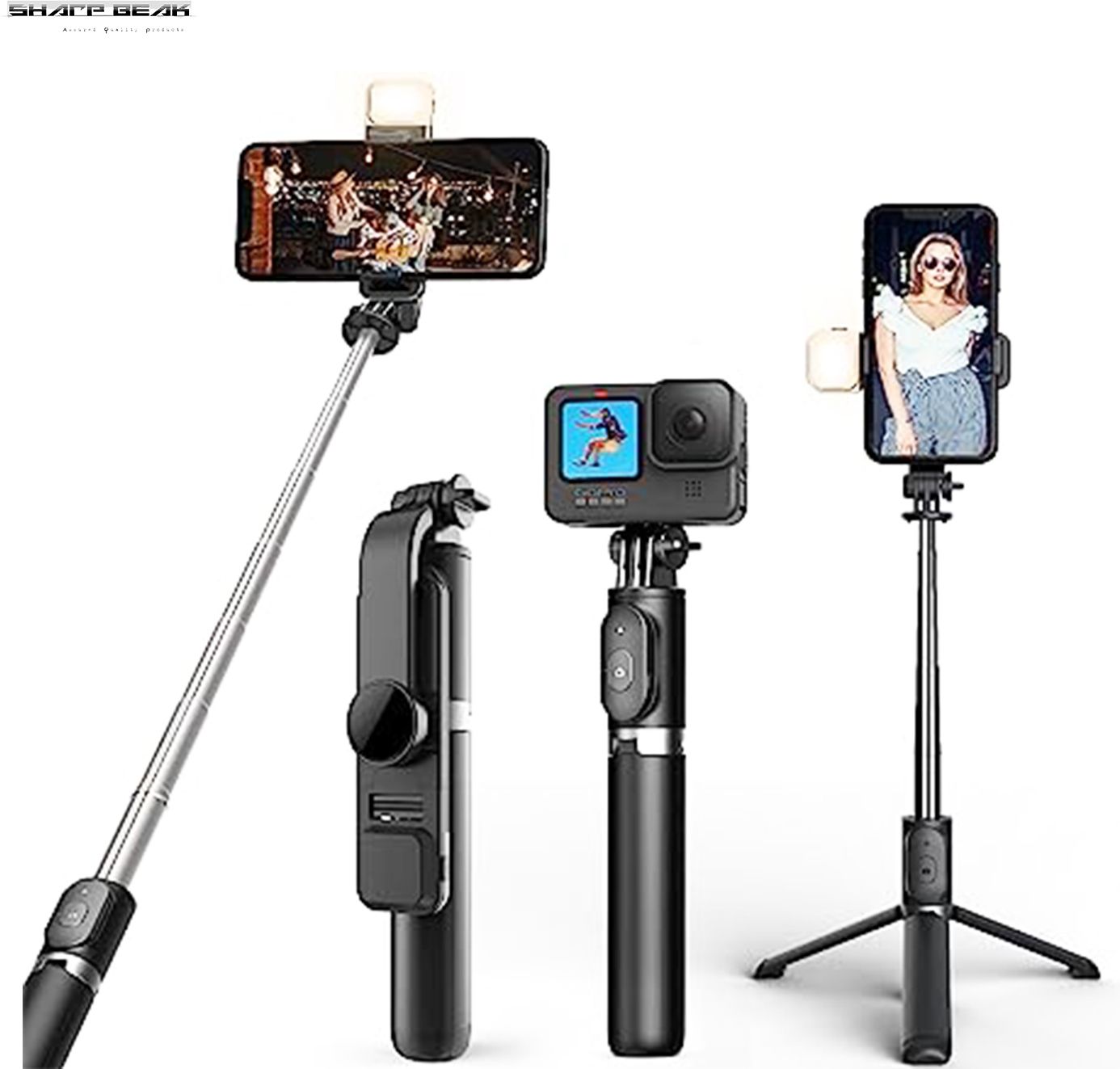 Sharp beak Selfie Stick with Led Fill Light Bluetooth Selfie Stick-picture-20