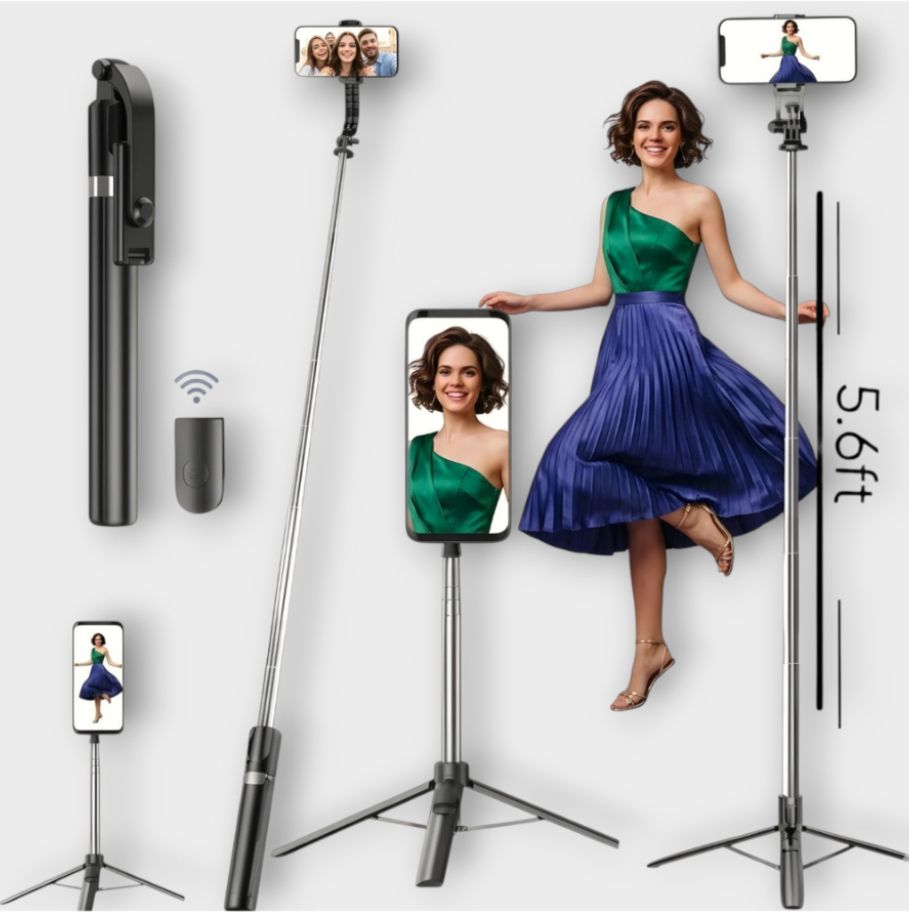 URBANHUDA 170cm Super Long Selfie Stick with Foldable Tripod & Wireless Remote_F5 Bluetooth Selfie Stick-image-48
