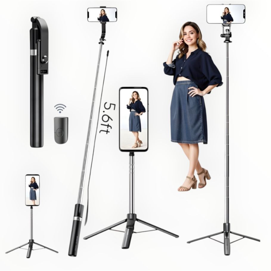 HouseOfCommon Smartphone Selfie Stick Extendable Tripod & Wireless Remote Control_WR Bluetooth Selfie Stick-image-0