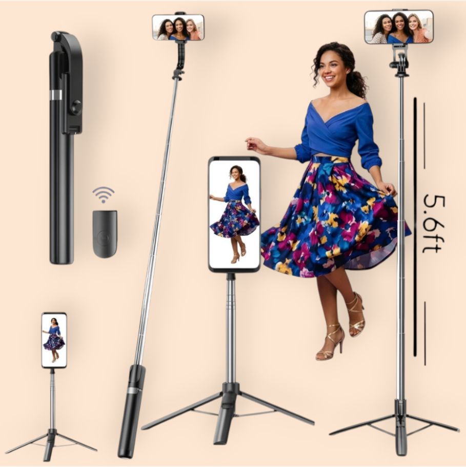 HouseOfCommon 170cm Duo Selfie Stick Foldable Tripod with Wireless Remote Control_YF Bluetooth Selfie Stick-image-24