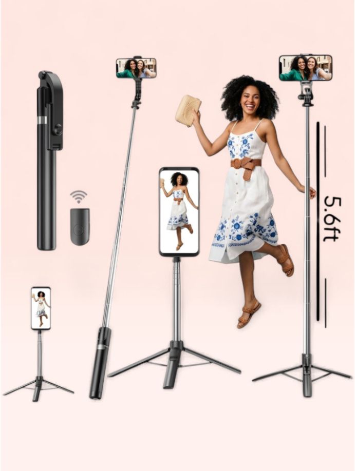 URBANHUDA 170cm Compact Selfie Stick with Stable Tripod Base & Bluetooth Remote_PY Bluetooth Selfie Stick-image-45