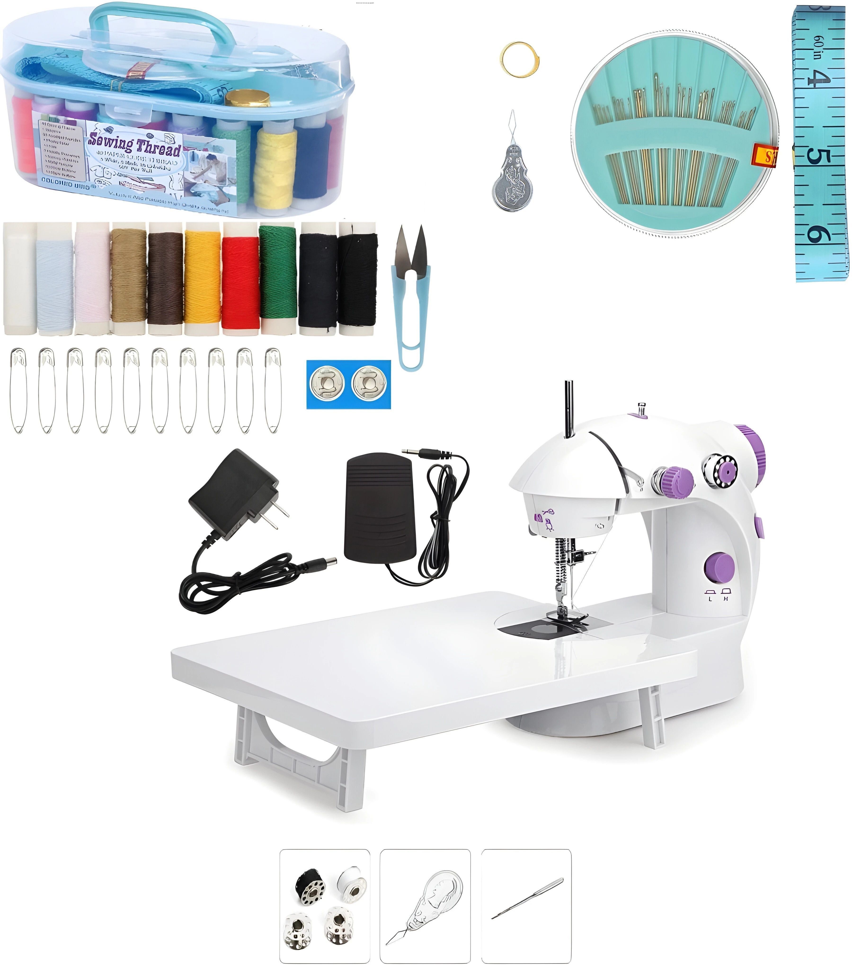 radhe Lightweight & Portable Mini Sewing Machine with Accessory Kit & Extension Table Electric Sewing Machine-picture-10