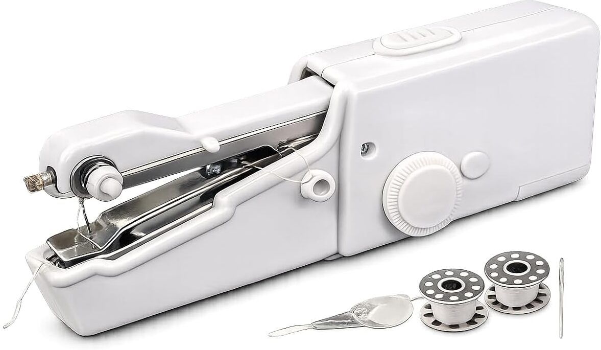 zenith Handy Stitch Mini Sewing Machine for Quick Stitching Tool for Home Tailoring Stapler Sewing Machine 1 built-in stitches 600 SPM White-picture-20