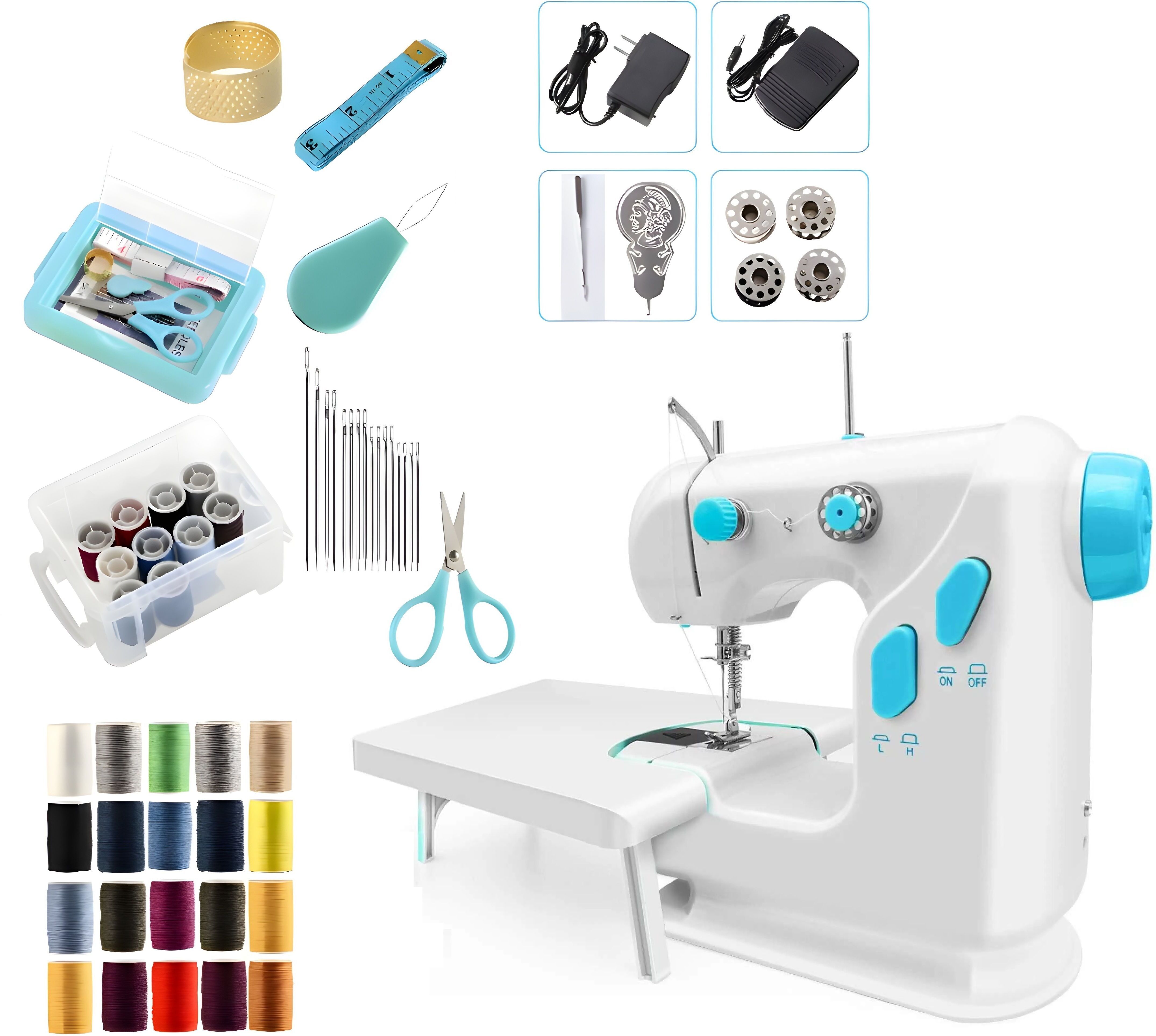 radhe Mini Electric Sewing Machine with Foot Pedal & 40-Piece Tailoring Accessory Set Electric Sewing Machine-picture-27