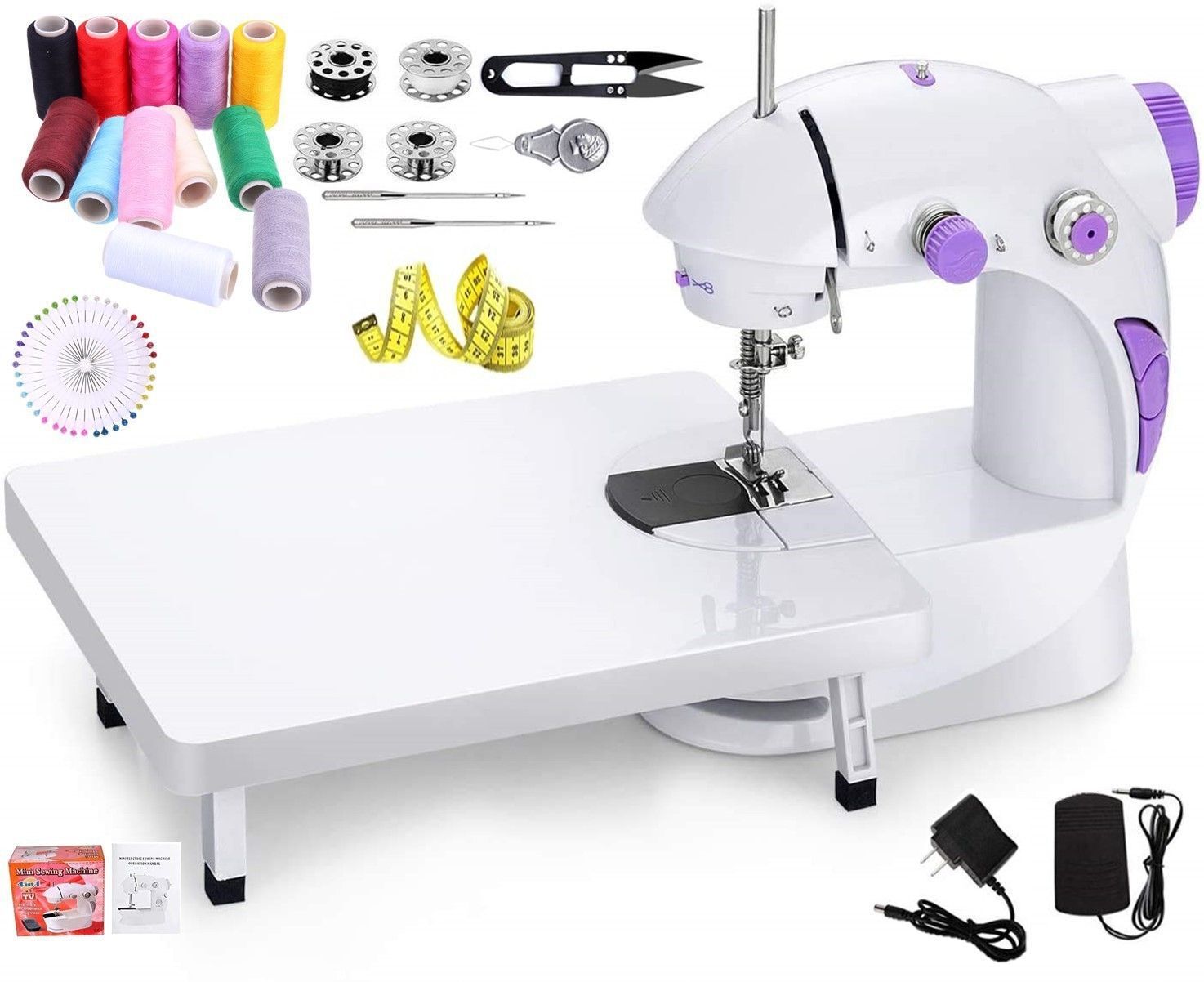 Sewing Machine for Home Tailoring And Foot Pedal, Adapter Sewing Kit (Machine) Electric Sewing Machine 1 built-in stitches 800 SPM White-image-0