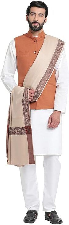 Kashmiri Thead Wool Self Design Men Shawl-picture-19
