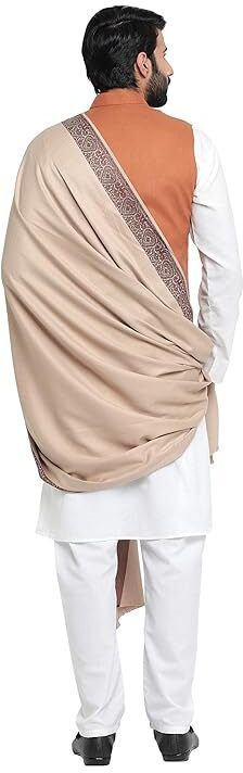 Kashmiri Thead Wool Self Design Men Shawl-picture-13