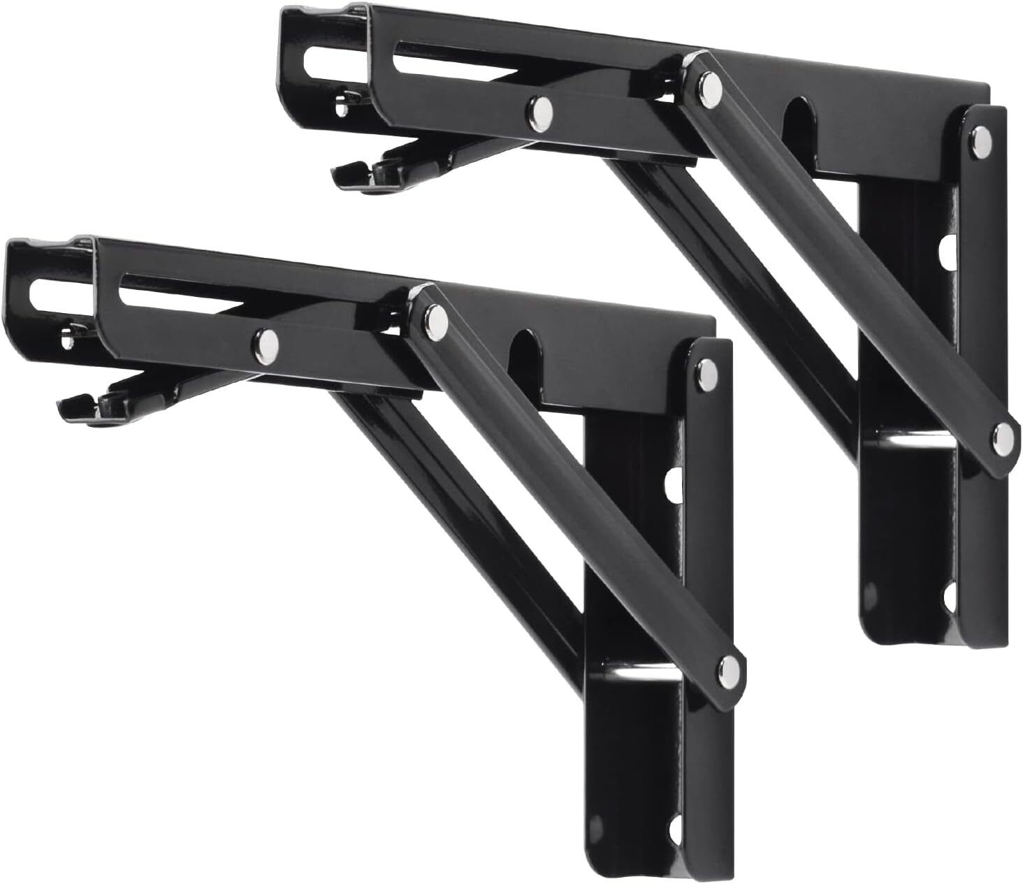 dhvyant mart 1 Pair Heavy Duty Metal Collapsible Stable Support Corner Space Saving DIY 20 Cm Shelf Bracket-picture-6