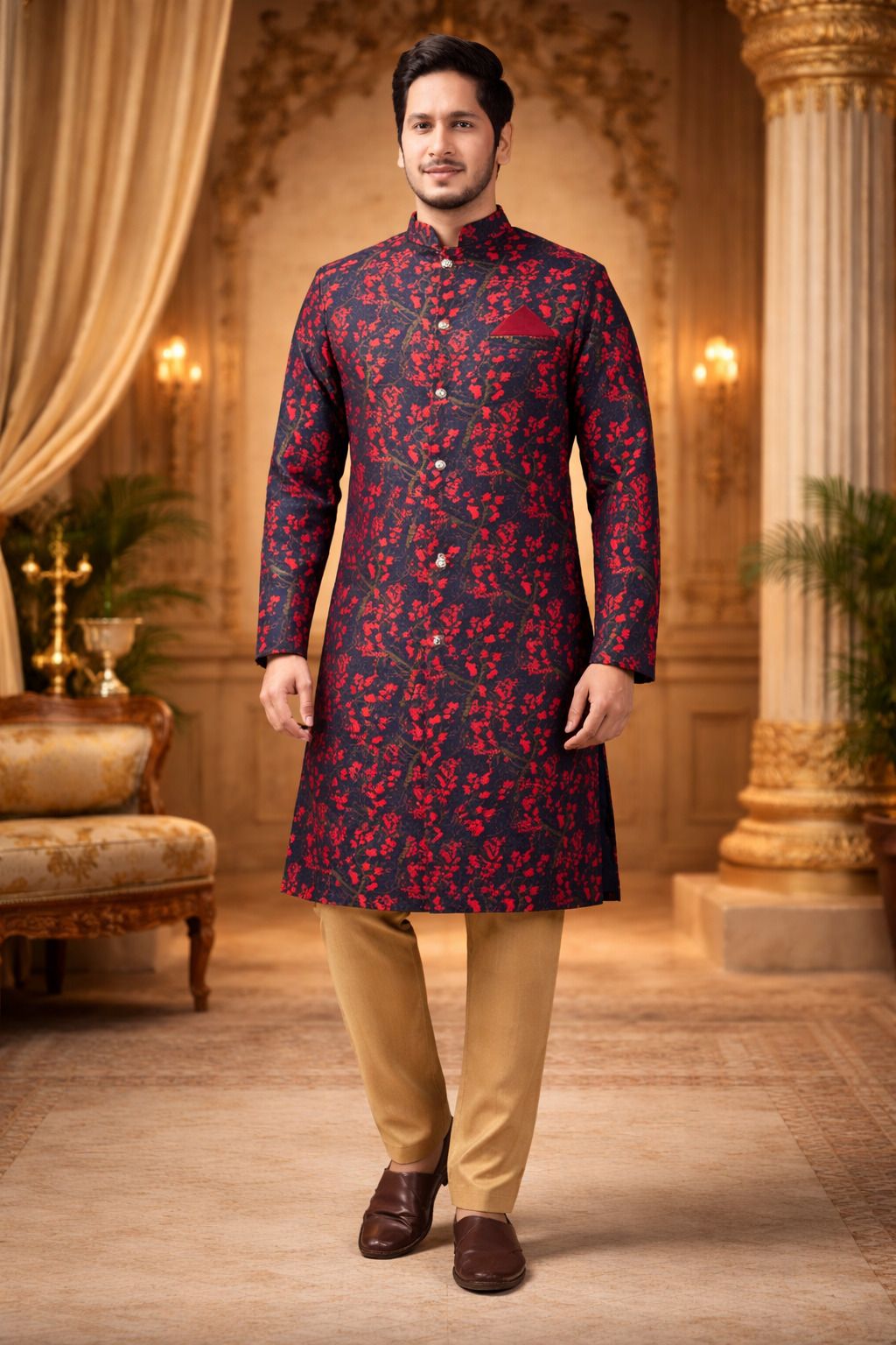 AMZIRA Solid Sherwani-picture-26